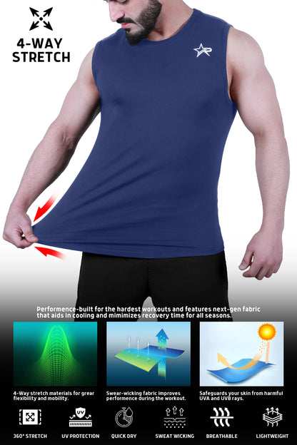 Men’s Wear Sleeveless Shirt - Navy