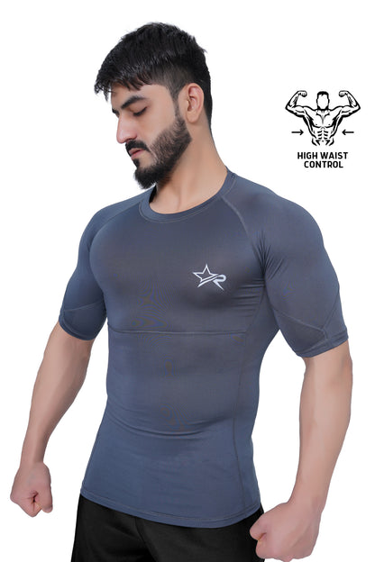 Men Compression Shirt Grey