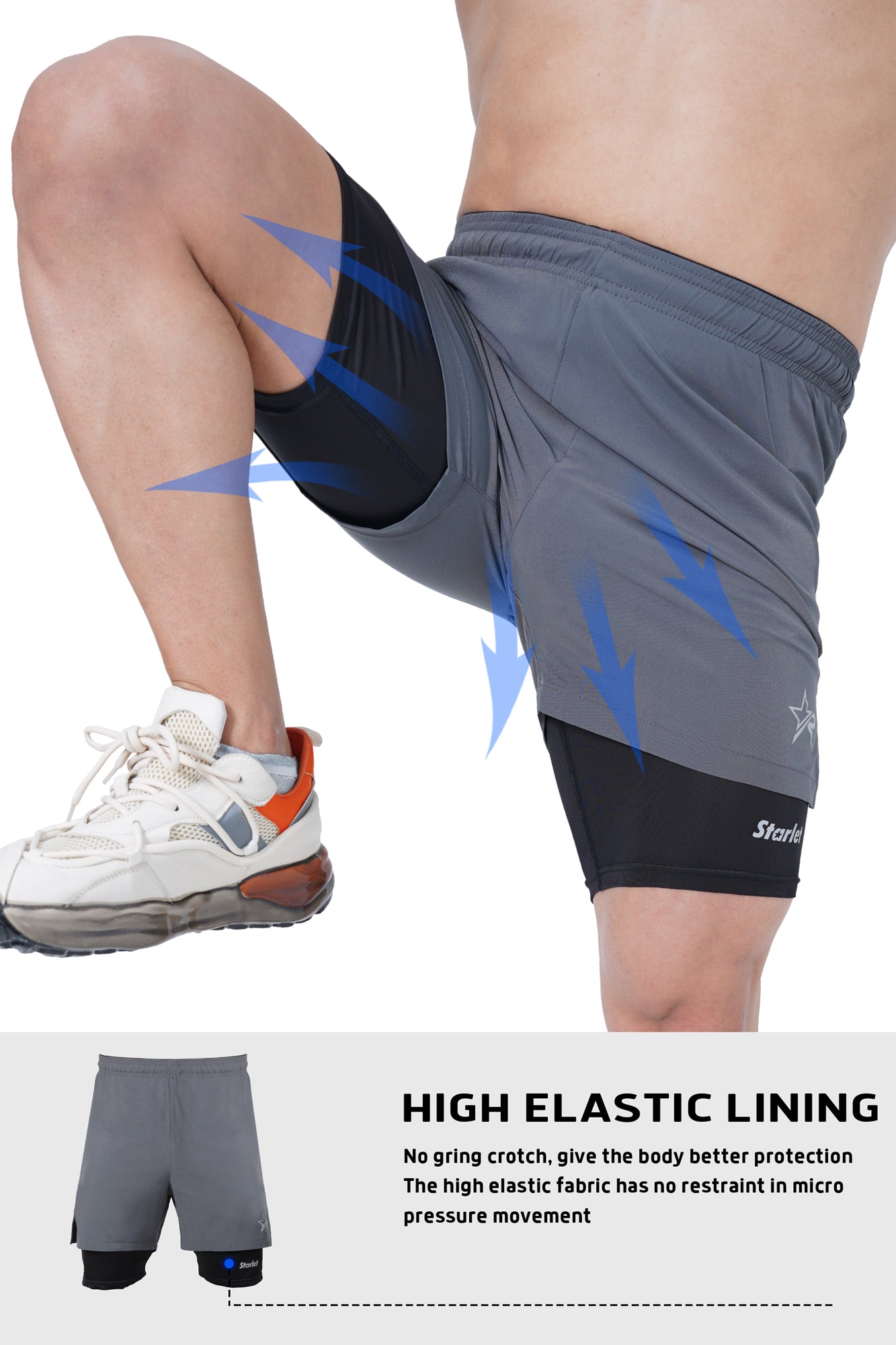 Men Training Shorts - Grey/Black