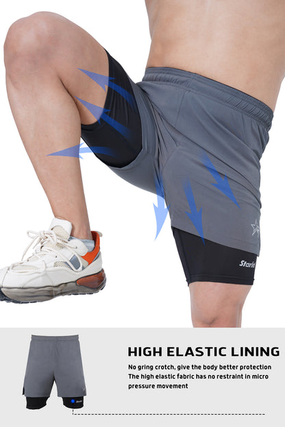 Men Training Shorts - Grey/Black