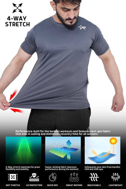 Men Sports T-Shirt - Grey