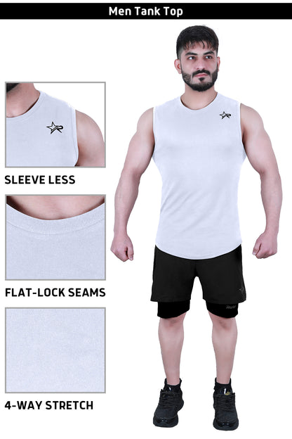 Men’s Wear Sleeveless Shirt - White