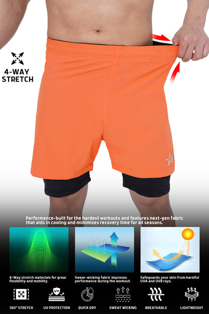 Men 2 in 1 Running shorts