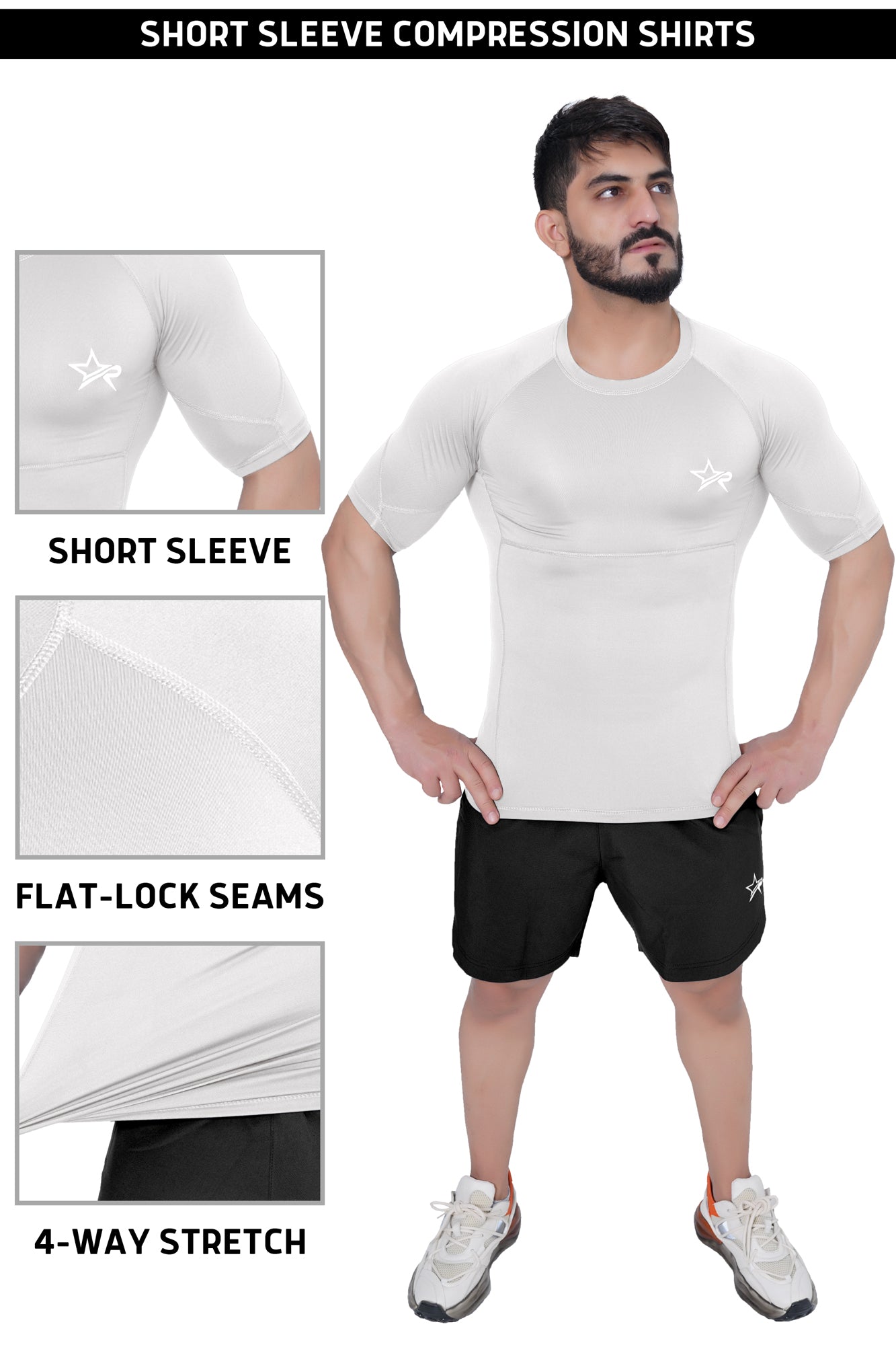 Men Compression Shirt White