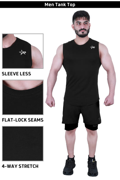 Men’s Wear Sleeveless Shirt - Black