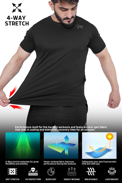 Men Sports T-Shirt - Black