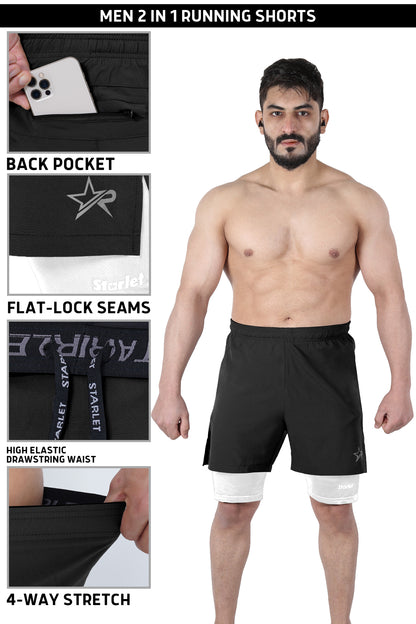 Men Training Shorts - Black/White
