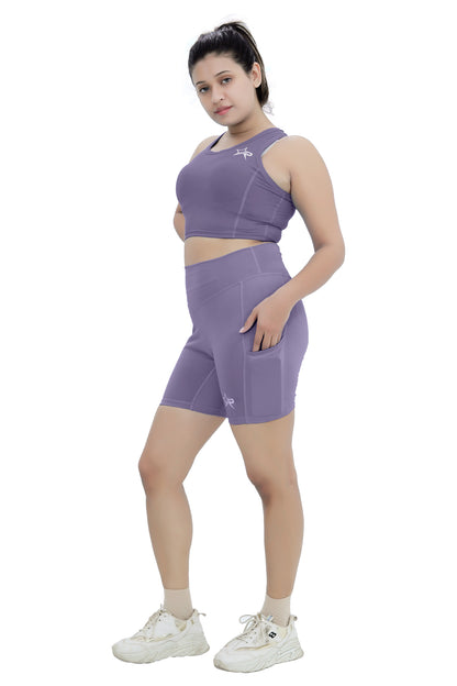 Women Butter Soft Shorts - Light Purple