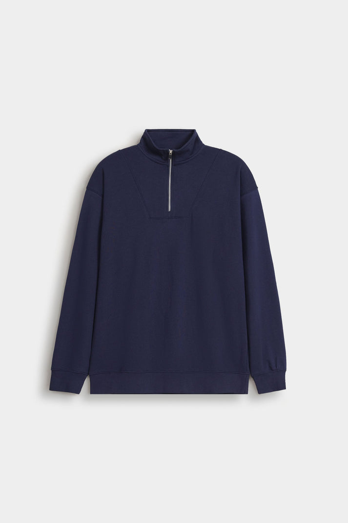 Basic quarter zip-up sweatshirt