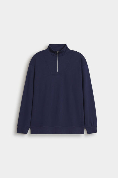 Basic quarter zip-up sweatshirt