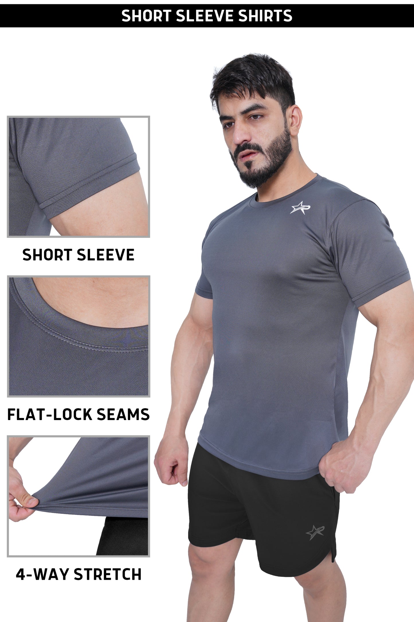 Men Sports T-Shirt - Grey