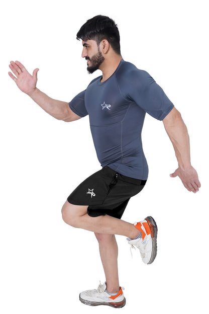 Men Compression Shirt Grey