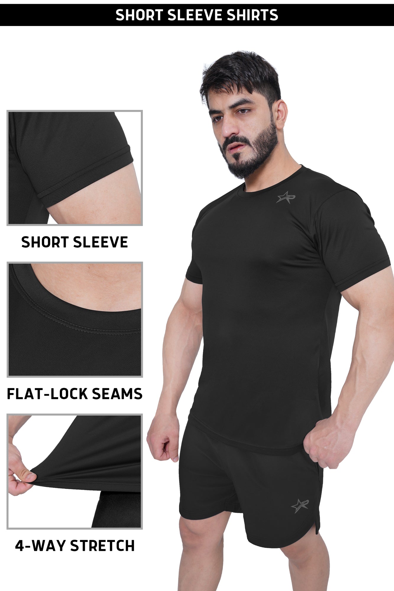 Men Sports T-Shirt - Black