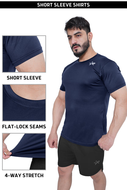 Men Sports T-Shirt - Navy Blue