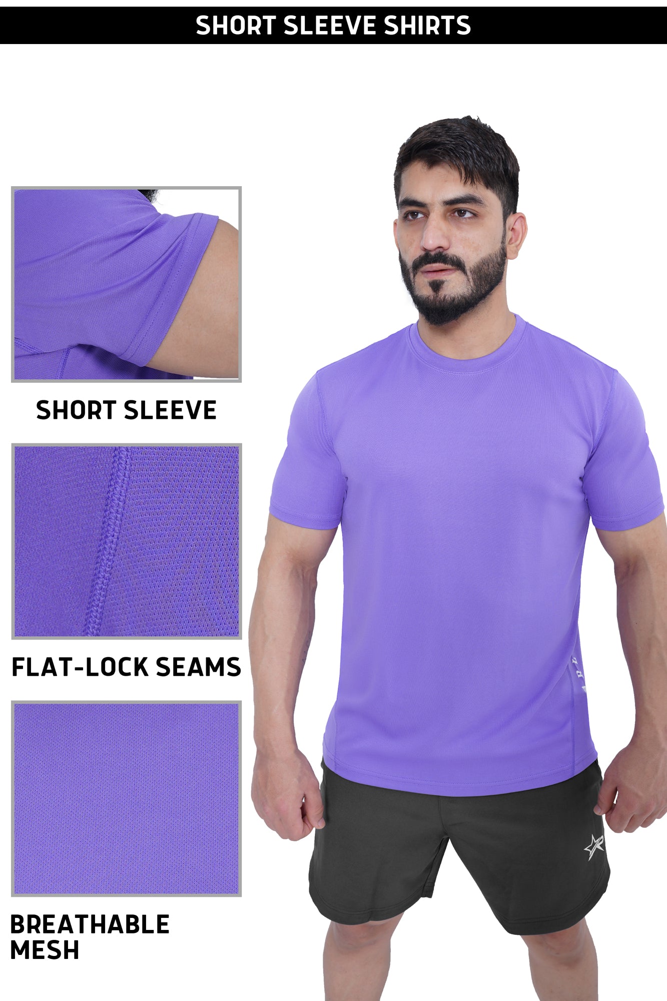 Men Sports T-Shirt - Periwinkle Purple