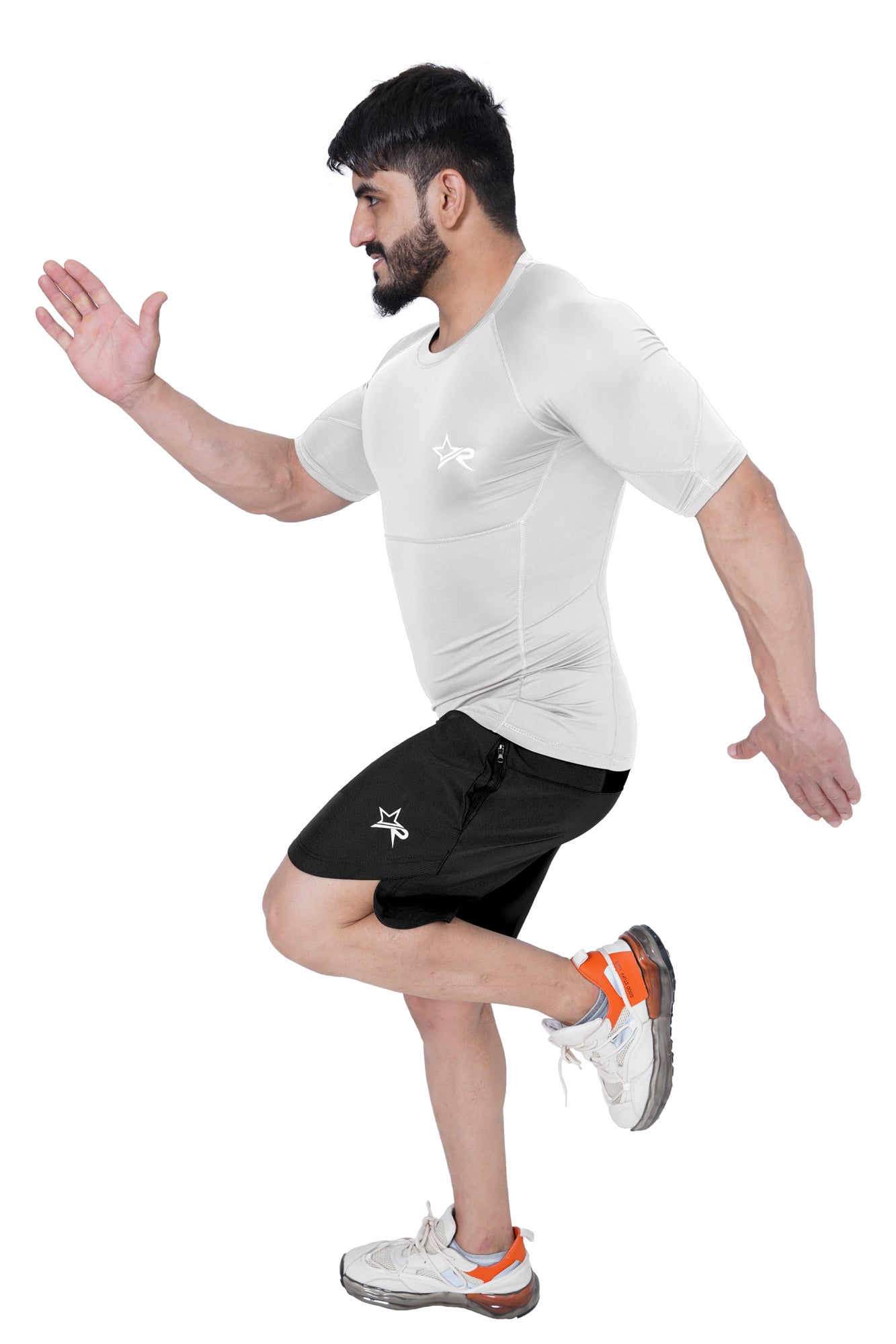 Men Compression Shirt White