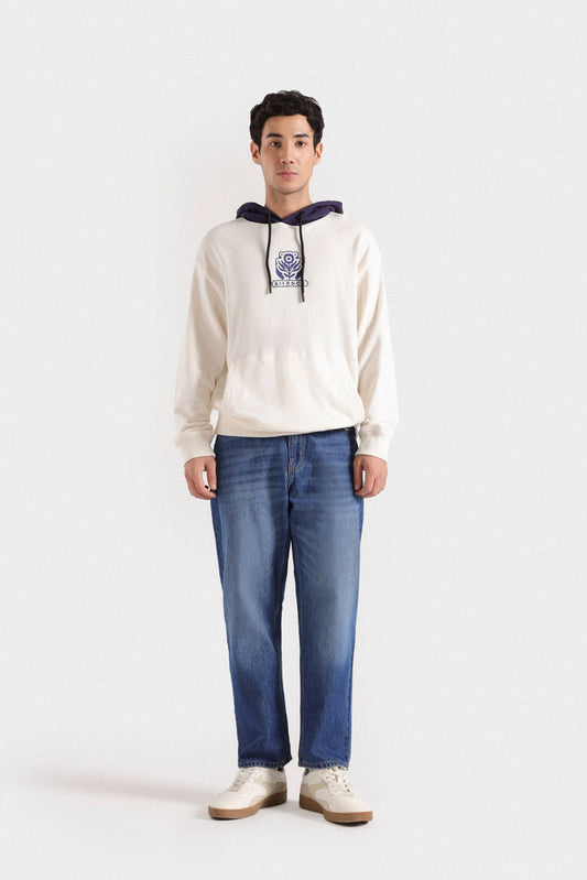 Color-block graphic hoodie