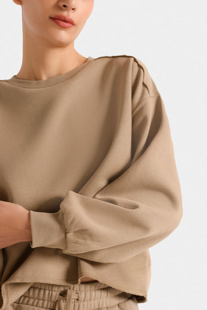 Sweatshirt with frayed hem