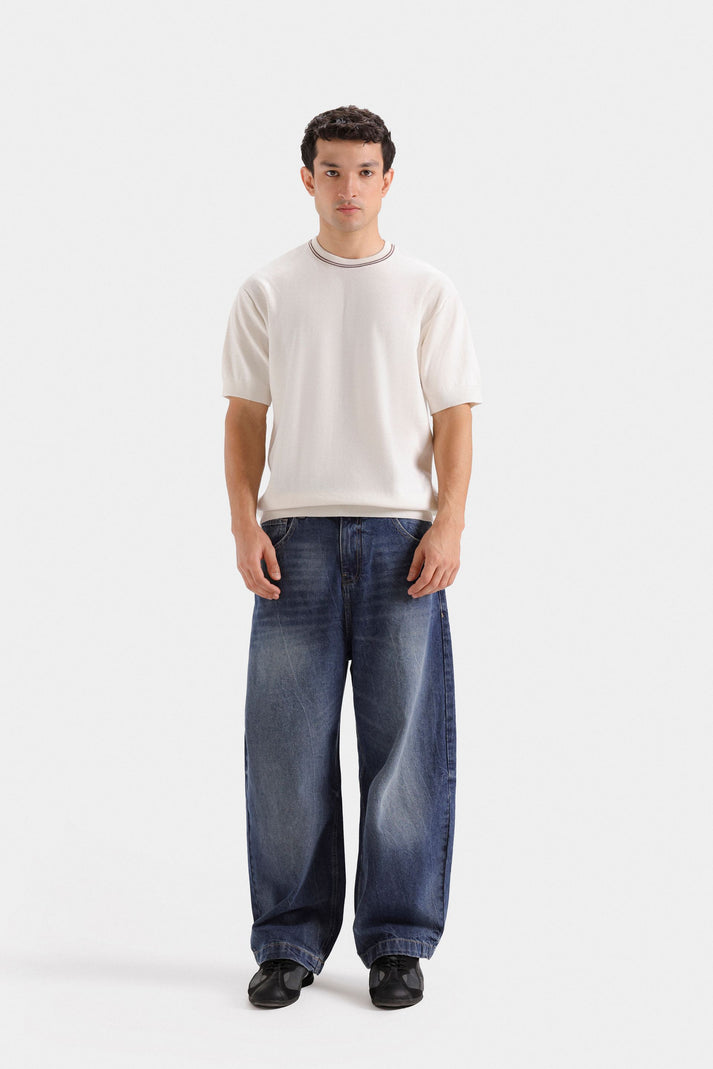 Organic ribbed knit tee