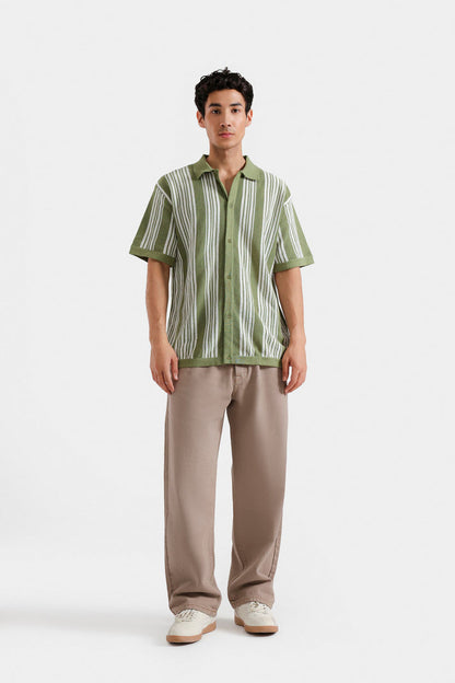 Organic textured knit polo
