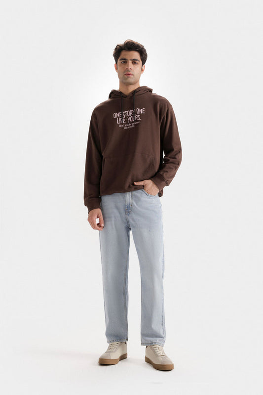 Slogan print pull-over