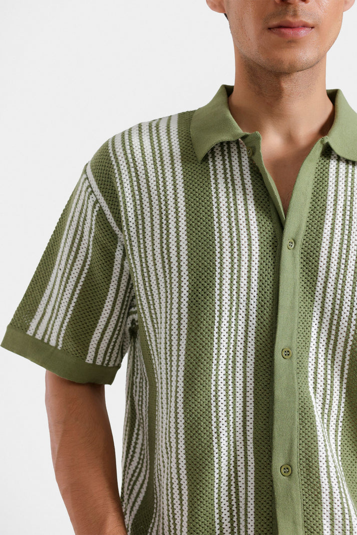 Organic textured knit polo