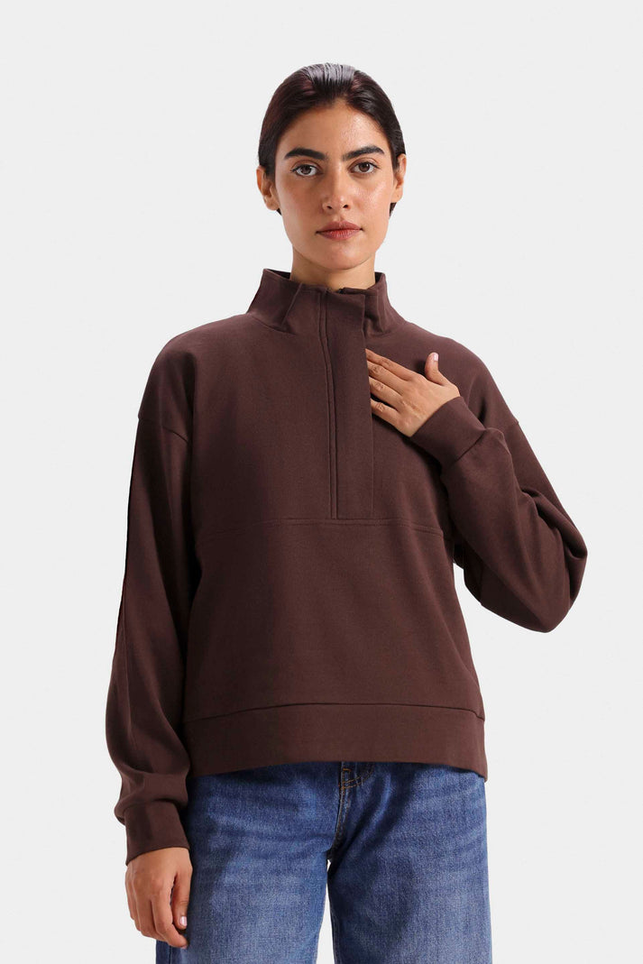 Quarter zip-up sweatshirt