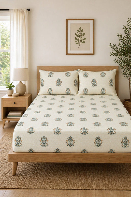 Opal glory organic cotton fitted sheet set – T200 soft, breathable & perfect fit