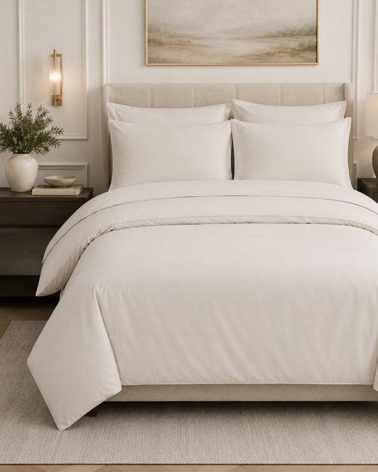 Ivory Cloud 600TC Organic Cotton Quilt Cover Set
