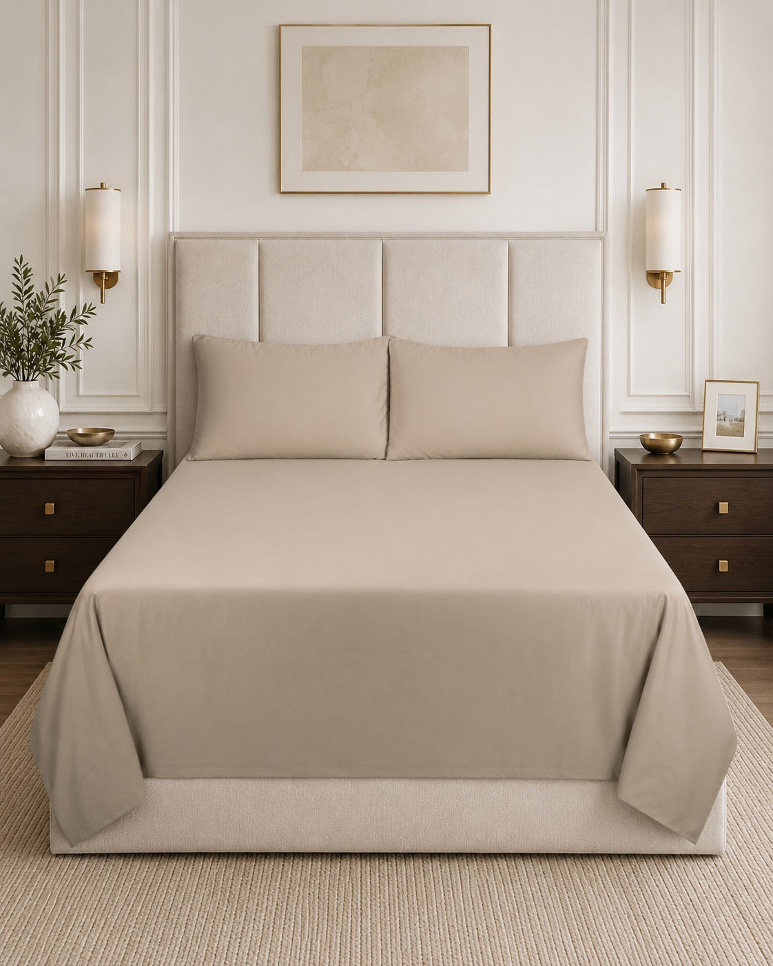 The Beige Suite 400TC Organic Cotton Sheet Set