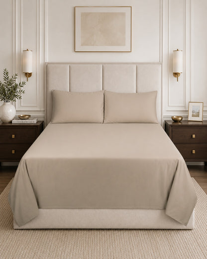 The Beige Suite 400TC Organic Cotton Sheet Set