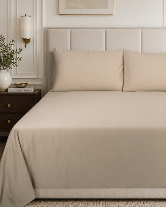 The Beige Suite 400TC Organic Cotton Sheet Set