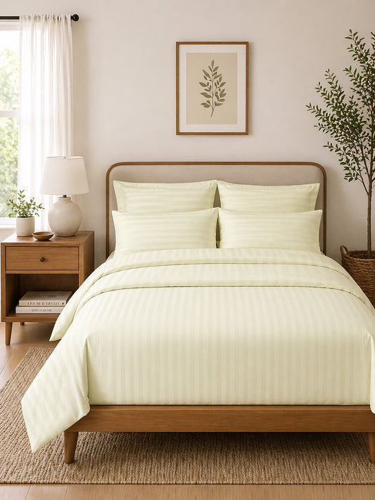 Premium Organic Cotton Stripe Sateen Bedspread