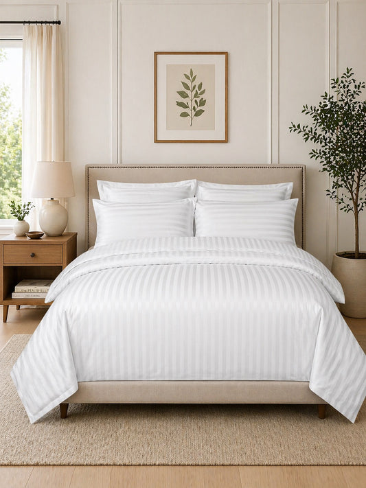 Luxury Organic Cotton Stripe Sateen Bedspread