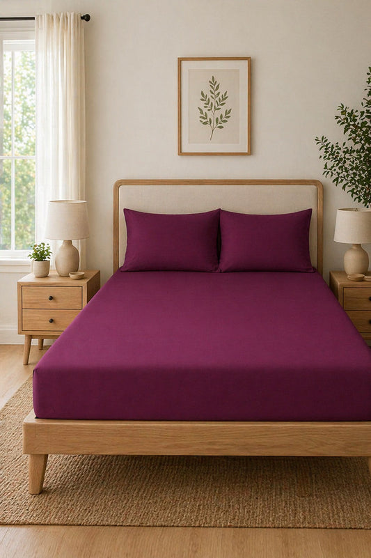Granita dyed organic cotton fitted sheet – soft, breathable & perfect fit