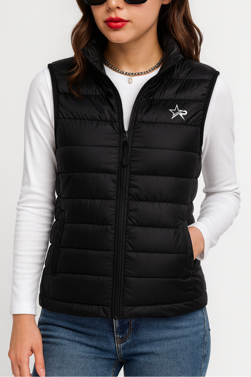 Women Puffer Vest - Black